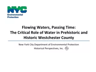 New York City Department of Environmental Protection Historical Perspectives, Inc.