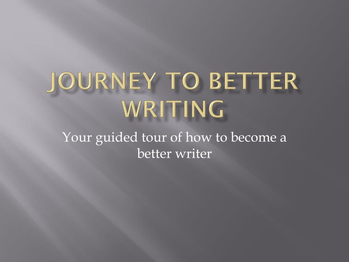 journey to better writing