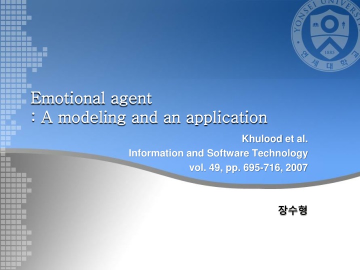 emotional agent a modeling and an application