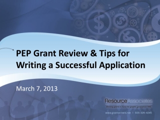 PEP Grant Review &amp; Tips for Writing a Successful Application