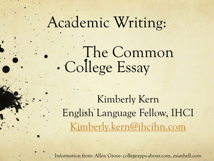 academic writing the common college essay