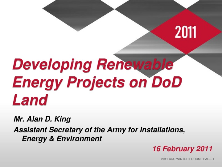 developing renewable energy projects on dod land