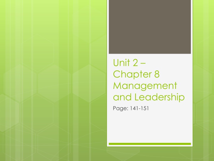 unit 2 chapter 8 management and leadership