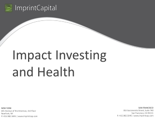 Impact Investing and Health