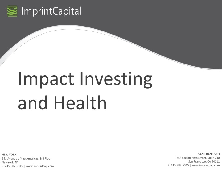 impact investing and health