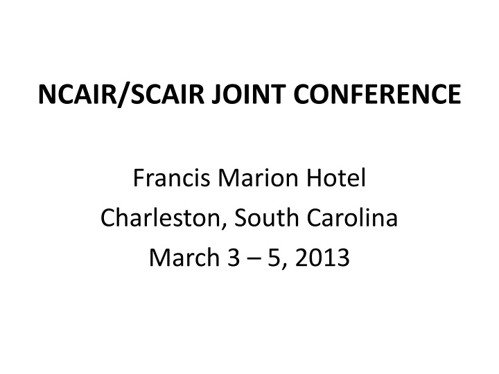 ncair scair joint conference