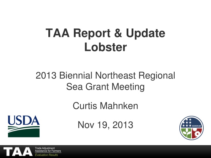 taa report update lobster