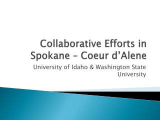 Collaborative Efforts in Spokane – Coeur d’Alene