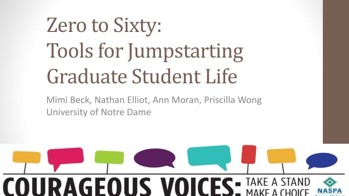 zero to sixty tools for jumpstarting graduate student life