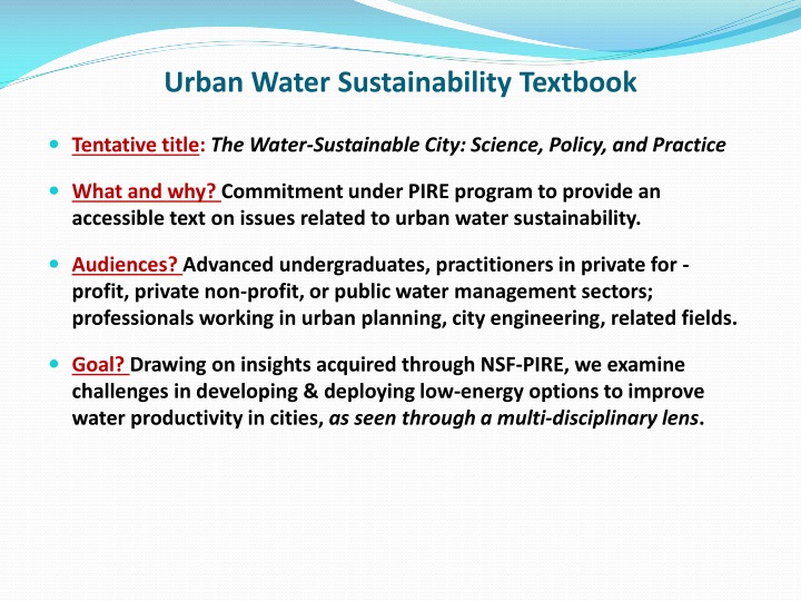 urban water s ustainability textbook