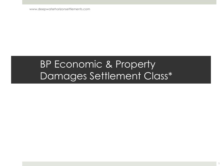 bp economic property damages settlement class