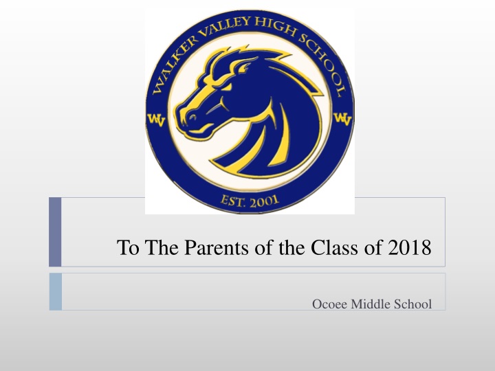 to the parents of the class of 2018