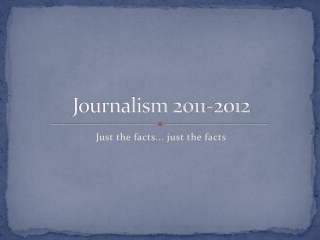 Journalism 2011-2012