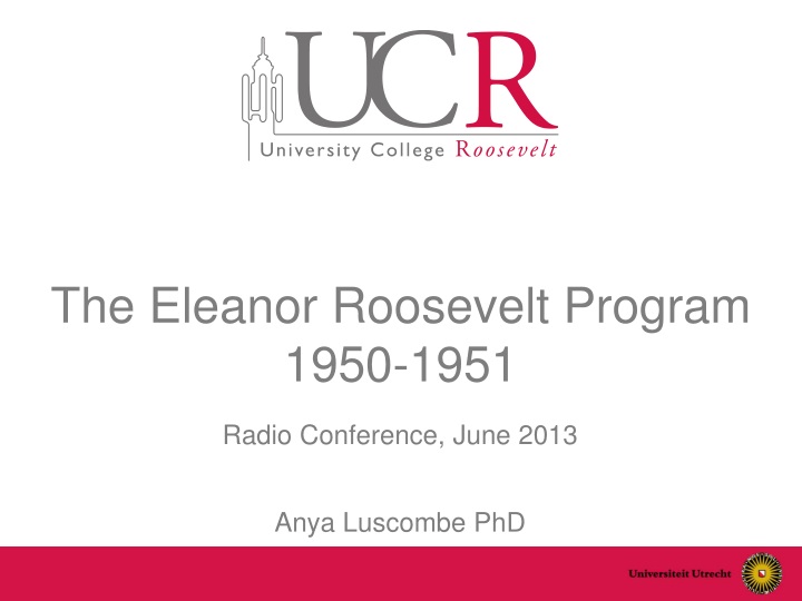 the eleanor roosevelt program 1950 1951