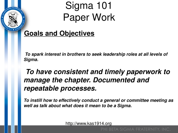sigma 101 paper work