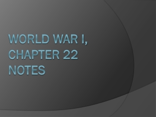 World War I, Chapter 22 Notes