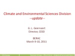 Climate and Environmental Sciences Division --update-- - slide 1