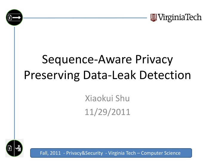 sequence aware privacy preserving data leak detection