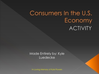 Consumers In the U.S. Economy