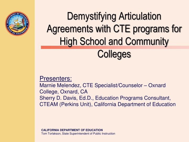 demystifying articulation agreements with cte programs for high school and community colleges