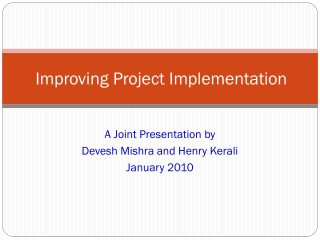 Improving Project Implementation