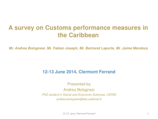 A survey on Customs performance measures in the Caribbean