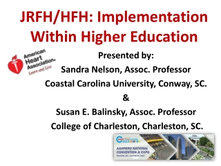 JRFH/HFH: Implementation Within Higher Education