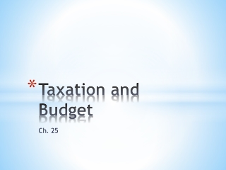 Taxation and Budget