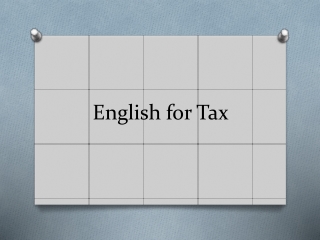 English for Tax