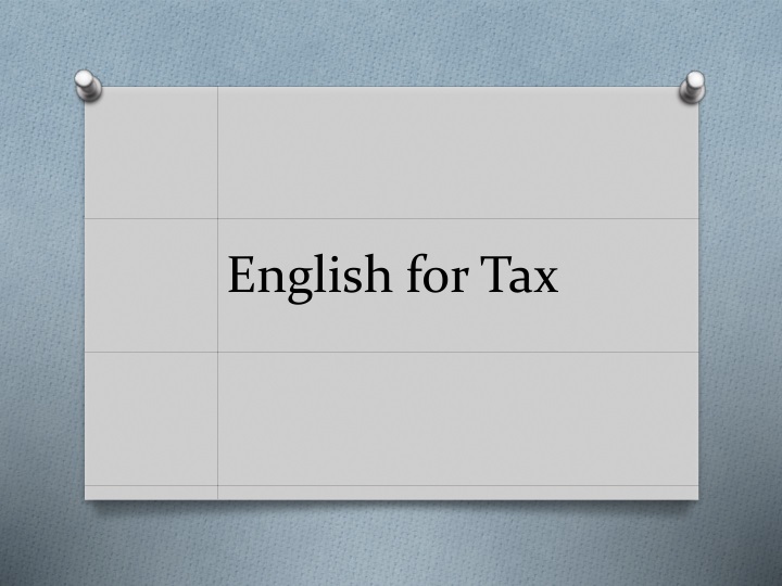 english for tax