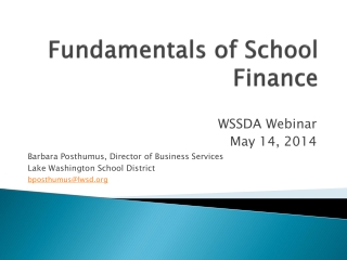 Fundamentals of School Finance