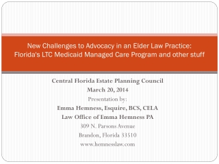 Central Florida Estate Planning Council March 20, 2014 Presentation by: