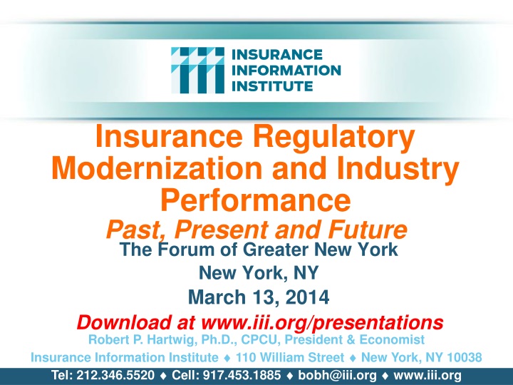 insurance regulatory modernization and industry performance past present and future