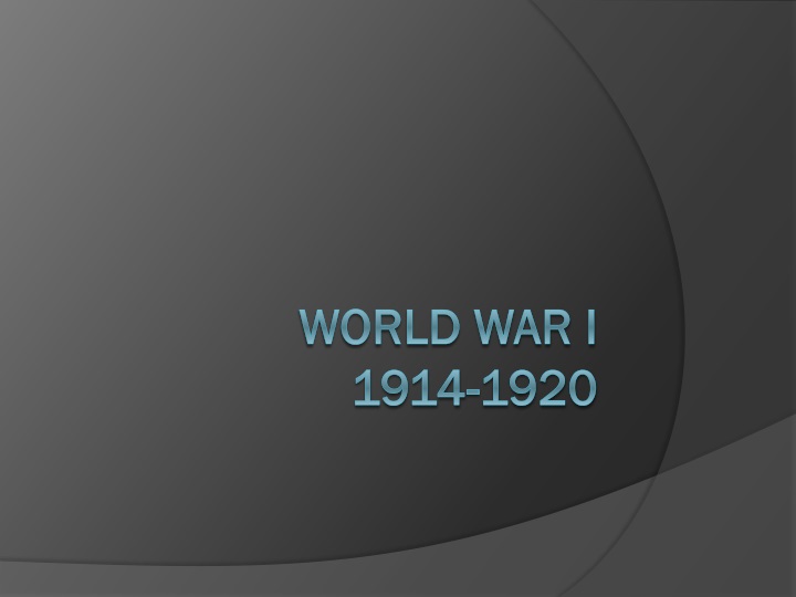 world war i 1914 1920