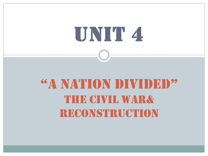 a nation divided the civil war reconstruction