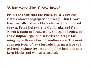 What were Jim Crow laws?