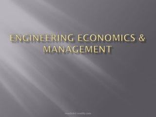 Engineering Economics &amp; Management