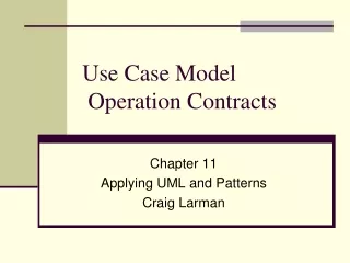 Use Case Model Operation Contracts