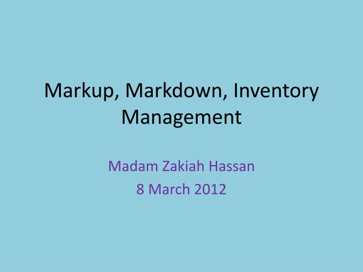 markup markdown inventory management