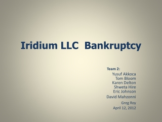 Iridium LLC Bankruptcy