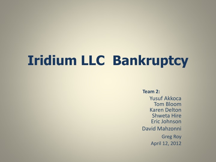 iridium llc bankruptcy
