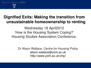 Dignified Exits: Making the transition from unsustainable homeownership to renting