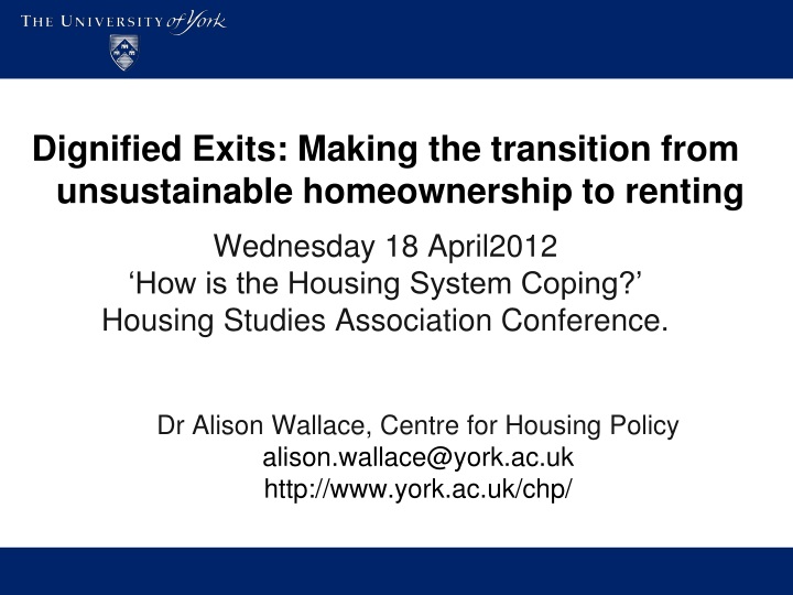 dr alison wallace centre for housing policy