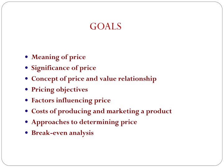 meaning of price significance of price concept