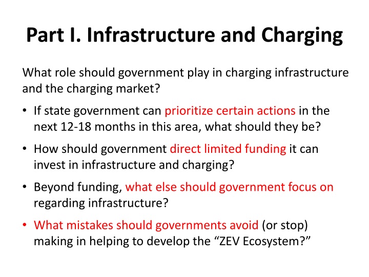 part i infrastructure and charging