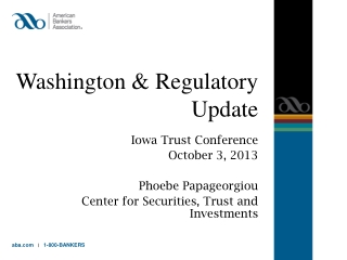 Washington &amp; Regulatory Update
