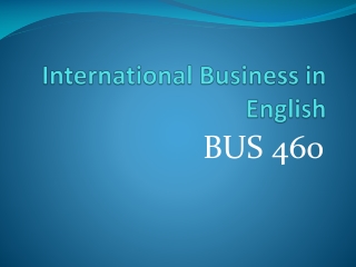 International Business in English