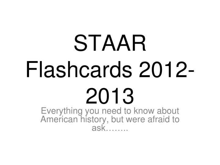 staar flashcards 2012 2013