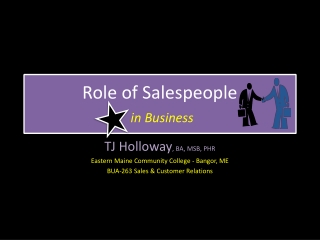 Role of Salespeople in Business