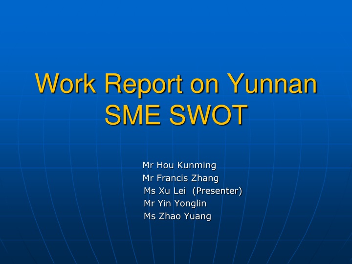 work report on yunnan sme swot